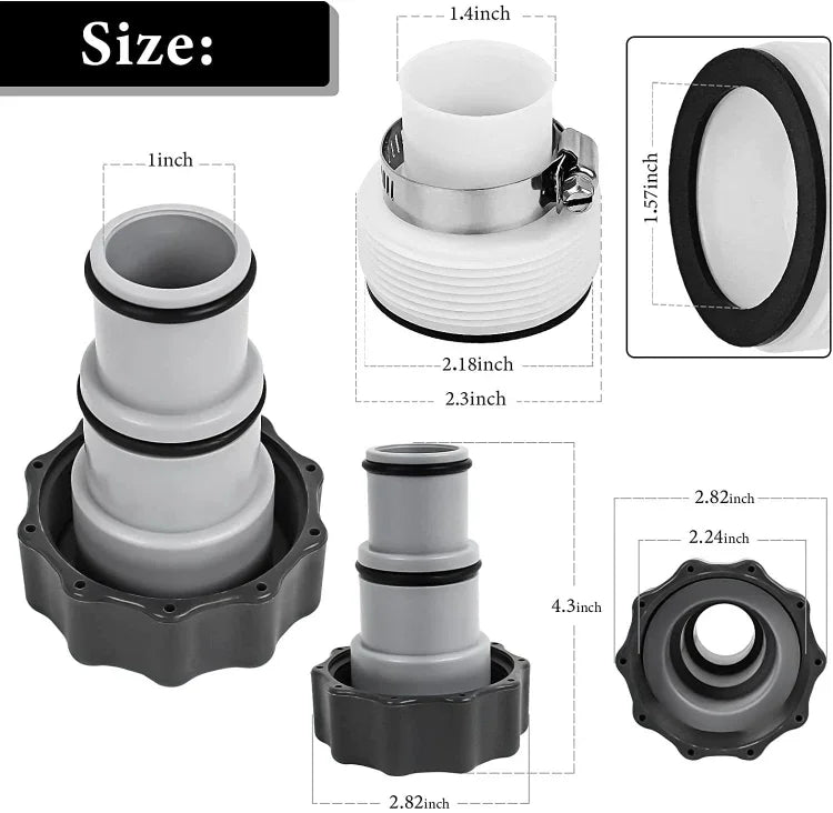 Adaptateur de tuyau pour piscine Intex avec filetage intérieur, ensemble A, ensemble B, 1 adaptateur type A