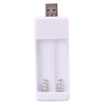 Chargeur de batterie rechargeable USB à insertion directe 2 emplacements pour piles AA / AAA, USB 2 emplacements