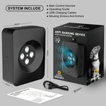 Anti Barking Device for Dogs With 4 Enhanced Ultrasonic Transmitter 3 Adjustable Levels, 4 Head