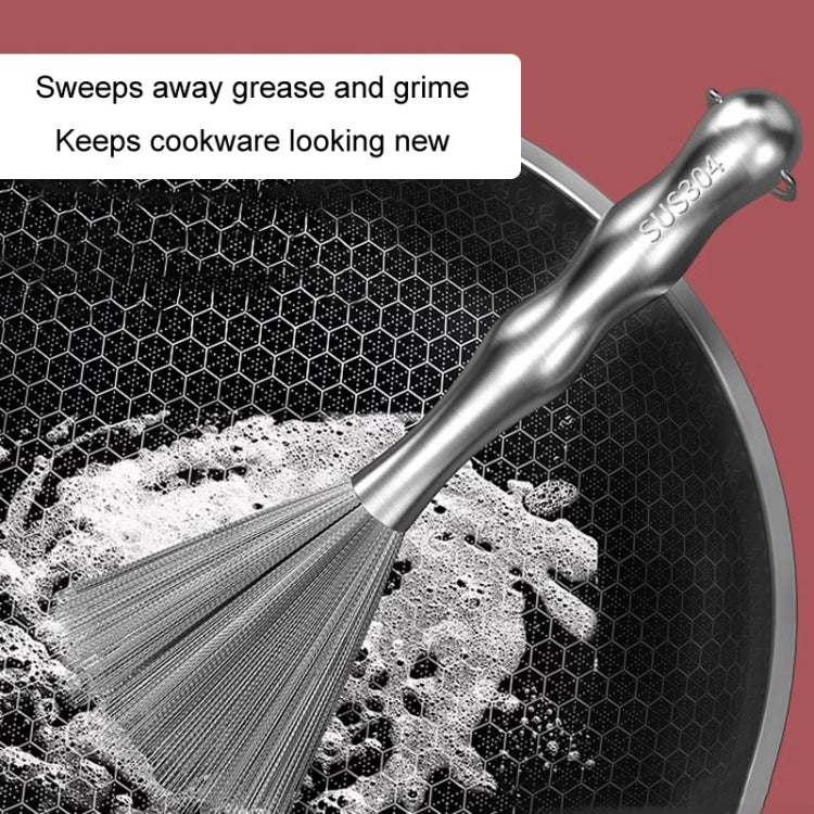 Brosse à vaisselle en fil d'acier épaissi et allongé 304, brosse de nettoyage en acier inoxydable pour cuisine, 25,5 cm