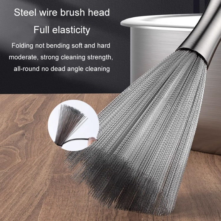 Brosse à vaisselle en fil d'acier épaissi et allongé 304, brosse de nettoyage en acier inoxydable pour cuisine, 25,5 cm