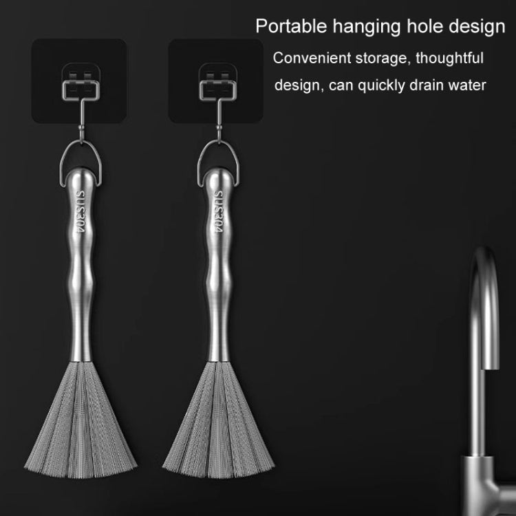 Brosse à vaisselle en fil d'acier épaissi et allongé 304, brosse de nettoyage en acier inoxydable pour cuisine, 25,5 cm