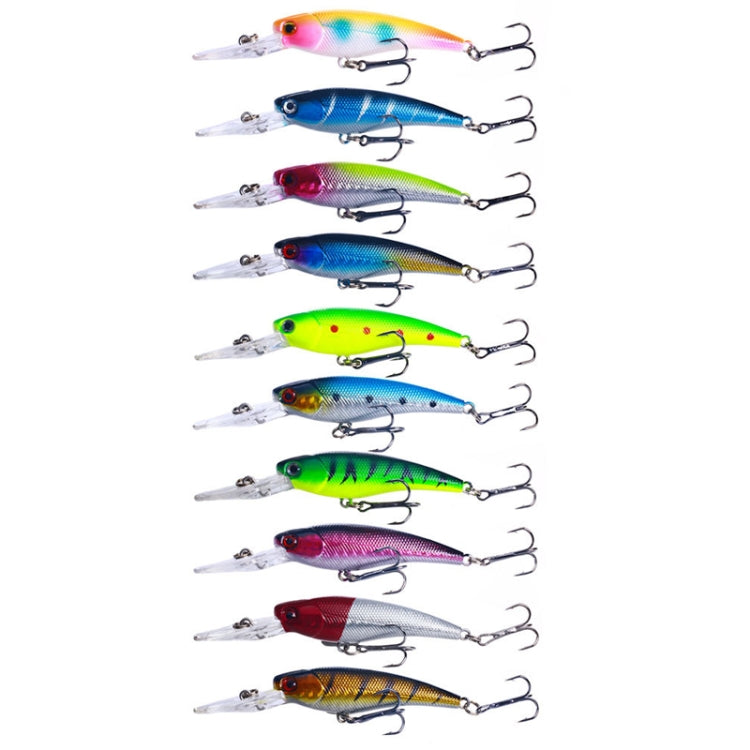 10 couleurs / set HENGJIA MI103 leurre minnow de plongée factice biomimétique Lua dur, 9,5cm 7,2g