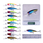 10 couleurs / set HENGJIA MI103 leurre minnow de plongée factice biomimétique Lua dur, 9,5cm 7,2g