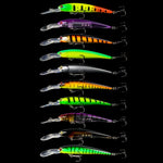 10 couleurs / set HENGJIA MI103 leurre minnow de plongée factice biomimétique Lua dur, 9,5cm 7,2g