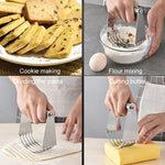 Mélangeur à Pâte Inox 5 Couches Courbé Coupe-Pâte Gadgets de Cuisine pour Pâtisserie