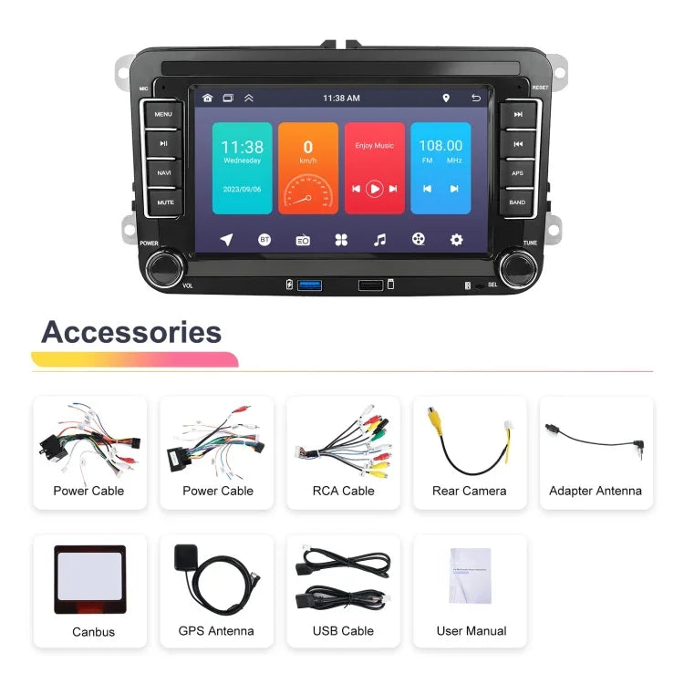 Pour Volkswagen/Skoda Lecteur 1+32G Grand Écran Carplay Navigation Android Caméra de Recul Machine Intégrée, 1+32G