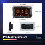 Pour Volkswagen/Skoda 2+64G Lecteur grand écran Carplay Android Navigation Caméra de recul intégrée, 2+64G