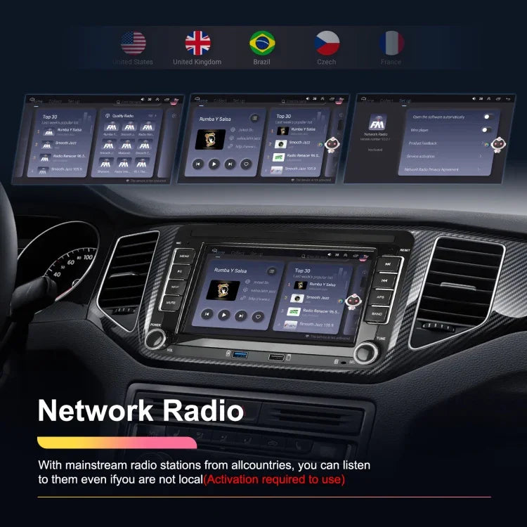 Pour Volkswagen/Skoda 2+64G Lecteur grand écran Carplay Android Navigation Caméra de recul intégrée, 2+64G