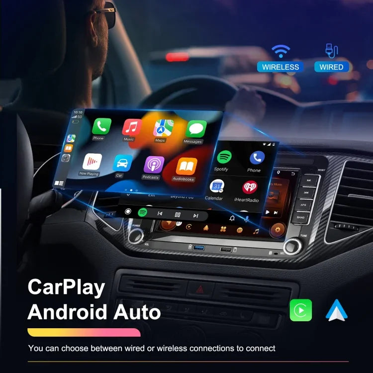 Pour Volkswagen/Skoda 2+64G Lecteur grand écran Carplay Android Navigation Caméra de recul intégrée, 2+64G