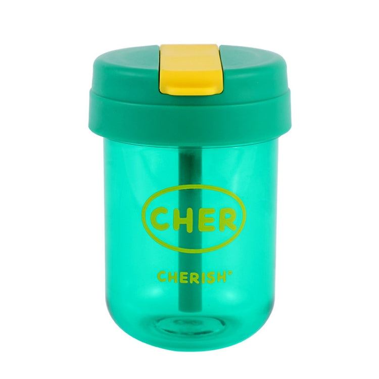 Gobelet d'eau mini 300 ml pour enfants, en plastique portable, avec paille, anti-fuite, pour étudiants