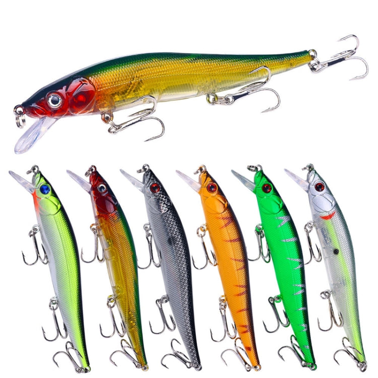 6 couleurs / set HENGJIA MI169 leurres de pêche Lua durs submergés, 12cm 13,6g