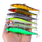 6 couleurs / set HENGJIA MI169 leurres de pêche Lua durs submergés, 12cm 13,6g