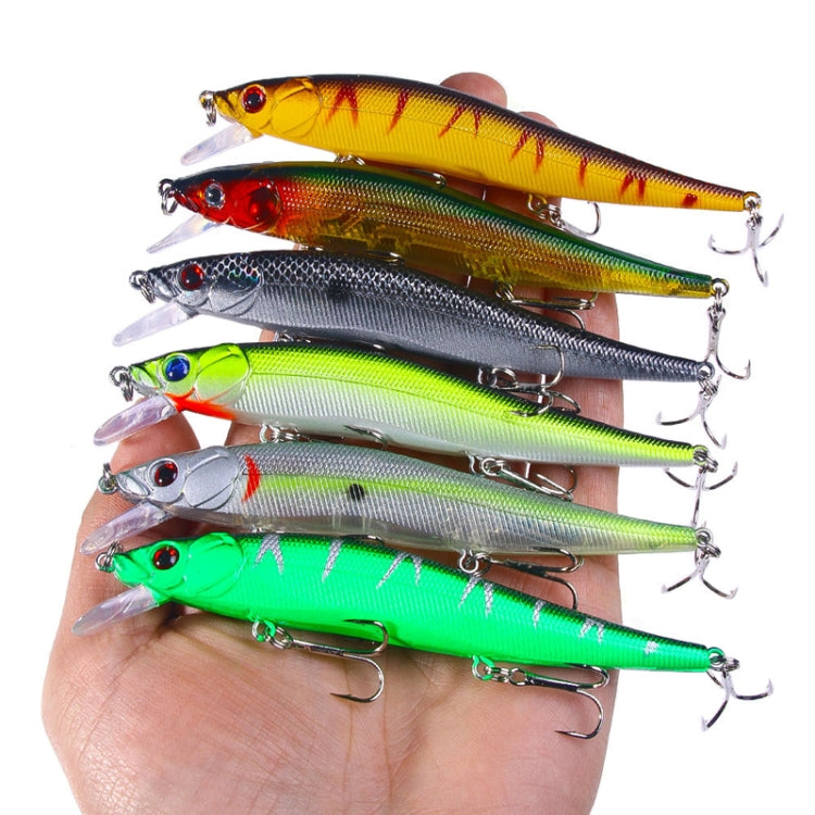 6 couleurs / set HENGJIA MI169 leurres de pêche Lua durs submergés, 12cm 13,6g