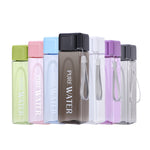 Tasse carrée simple, portable, étanche, en plastique, pour le sport et le camping, 500 ml