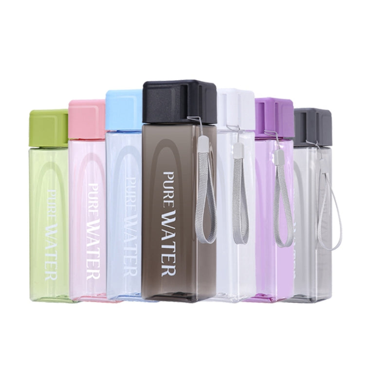 Tasse carrée simple, portable, étanche, en plastique, pour le sport et le camping, 500 ml