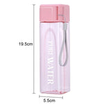 Tasse carrée simple, portable, étanche, en plastique, pour le sport et le camping, 500 ml