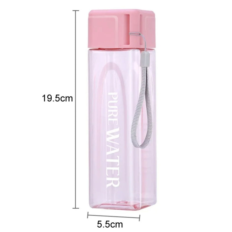 Tasse carrée simple, portable, étanche, en plastique, pour le sport et le camping, 500 ml