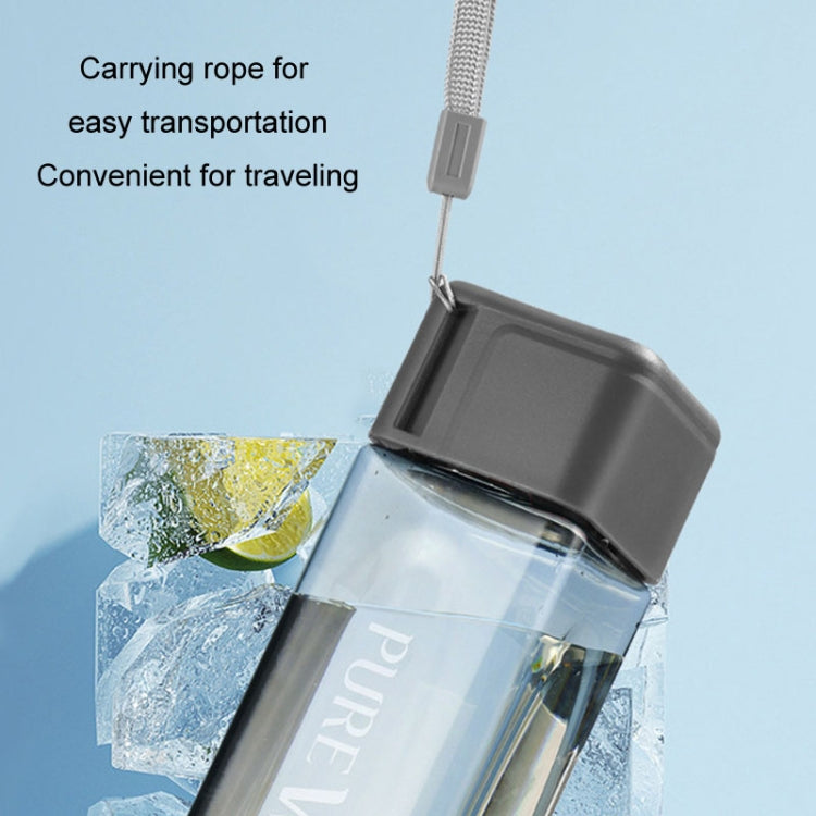 Tasse carrée simple, portable, étanche, en plastique, pour le sport et le camping, 500 ml