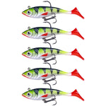 5 pièces / paquet HENGJIA SO071 leurre de pêche souple Lua à queue en T plombée, 8,5cm 10,6g