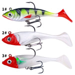 5 pièces / paquet HENGJIA SO071 leurre de pêche souple Lua à queue en T plombée, 8,5cm 10,6g