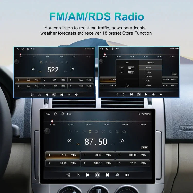 Écran de navigation Android 13,1 pouces 4+64G avec APK cartographique universel / Carplay / Image de recul, 13,1 pouces