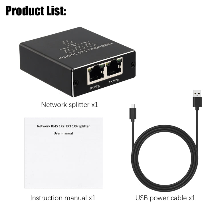 Répartiteur réseau Gigabit Partageur réseau RJ45 Répartiteur câble réseau, 1 vers 3, 1 vers 4