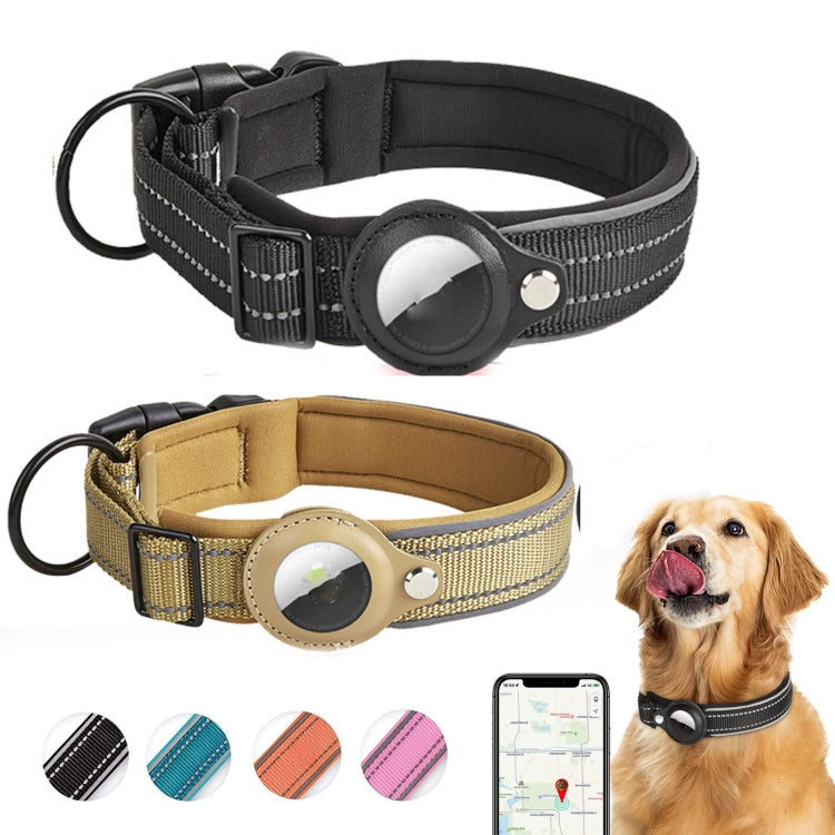 Pour collier de chien AirTag 2e génération / AirTag 1re génération Doublure en néoprène réfléchissante, tailles S, M, L, XL