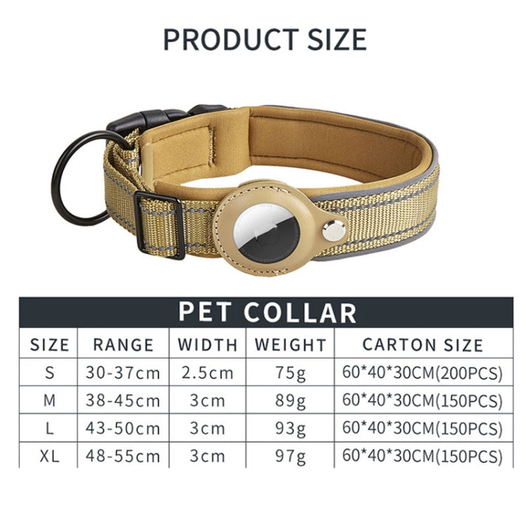 Pour collier de chien AirTag 2e génération / AirTag 1re génération Doublure en néoprène réfléchissante, tailles S, M, L, XL