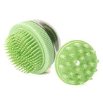 Gel douche rechargeable en capsules pour le bain des chats et des chiens, avec brosse de massage.