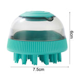 Gel douche rechargeable en capsules pour le bain des chats et des chiens, avec brosse de massage.