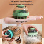 Gel douche rechargeable en capsules pour le bain des chats et des chiens, avec brosse de massage.