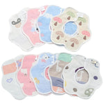 2 bavoirs double face imperméables pour nouveau-né, en gaze de coton à six couches, bavoir en forme de fleur, rose cèdre