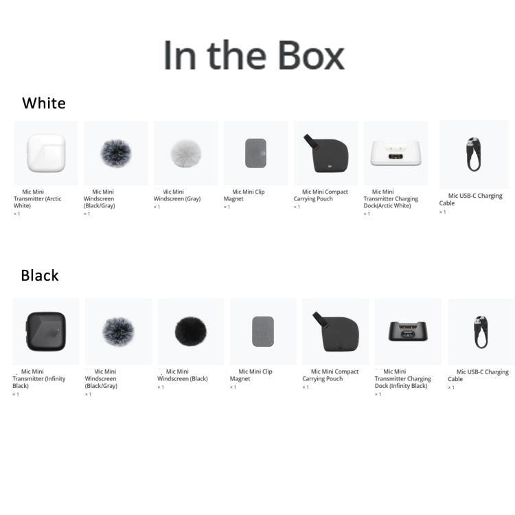 Émetteur original pour DJI Mic Mini, émetteur (noir), émetteur (blanc)