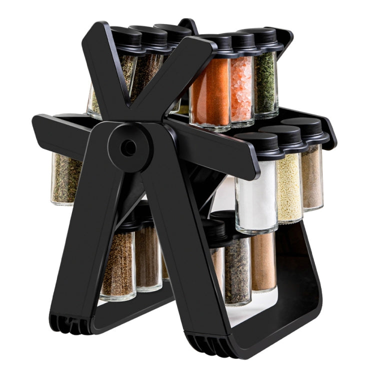 Ensemble de support de bouteilles de condiments de cuisine carrousel rotatif 18-en-1