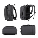 Sac à dos d'affaires étanche extensible pour ordinateur portable avec port USB