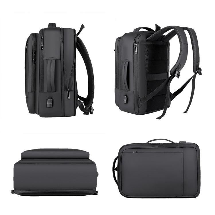 Sac à dos d'affaires étanche extensible pour ordinateur portable avec port USB