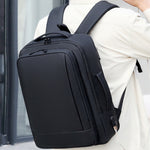 Sac à dos d'affaires étanche extensible pour ordinateur portable avec port USB