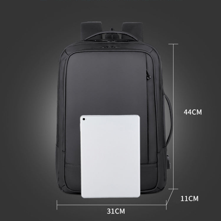 Sac à dos d'affaires étanche extensible pour ordinateur portable avec port USB