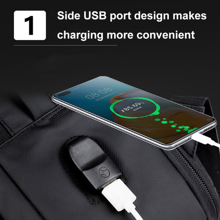 Sac à dos d'affaires étanche extensible pour ordinateur portable avec port USB