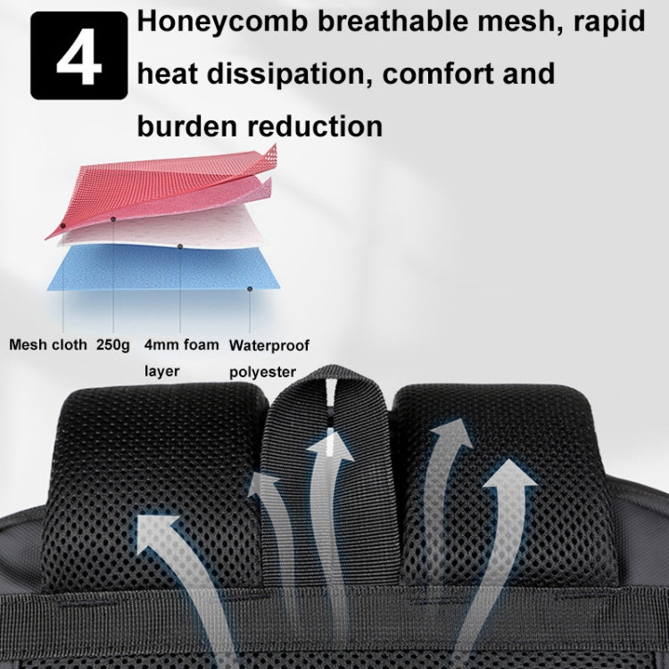 Sac à dos d'affaires étanche extensible pour ordinateur portable avec port USB