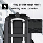 Sac à dos d'affaires étanche extensible pour ordinateur portable avec port USB