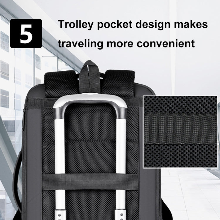 Sac à dos d'affaires étanche extensible pour ordinateur portable avec port USB