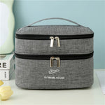 Trousse de Toilette Cosmétique Double Couche Cationique Grande Capacité Trousse de Lavage à Main Épaissie Imperméable Sac de Rangement de Voyage