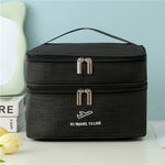 Trousse de Toilette Cosmétique Double Couche Cationique Grande Capacité Trousse de Lavage à Main Épaissie Imperméable Sac de Rangement de Voyage