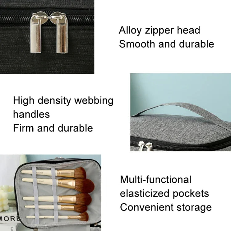 Trousse de Toilette Cosmétique Double Couche Cationique Grande Capacité Trousse de Lavage à Main Épaissie Imperméable Sac de Rangement de Voyage
