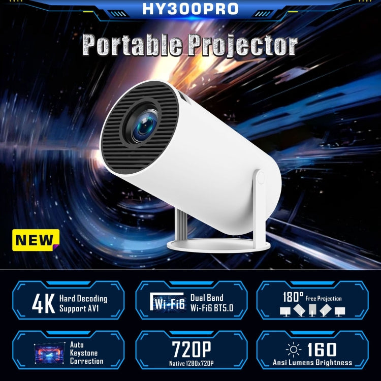Projecteur intelligent HY300 PRO système Android 11.0 160 lumens portable, prise EU, prise US, prise UK, prise AU