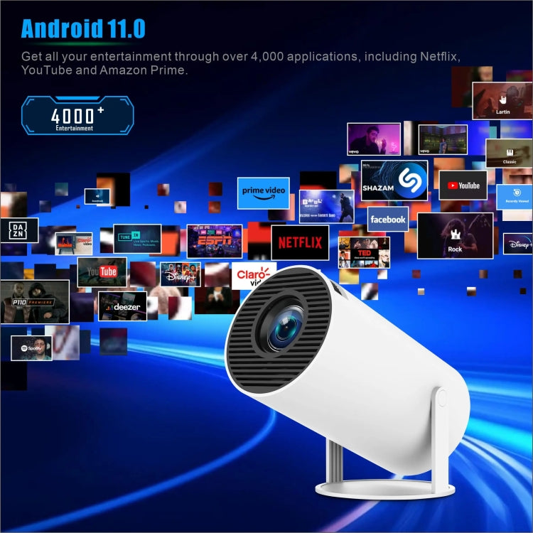 Projecteur intelligent HY300 PRO système Android 11.0 160 lumens portable, prise EU, prise US, prise UK, prise AU