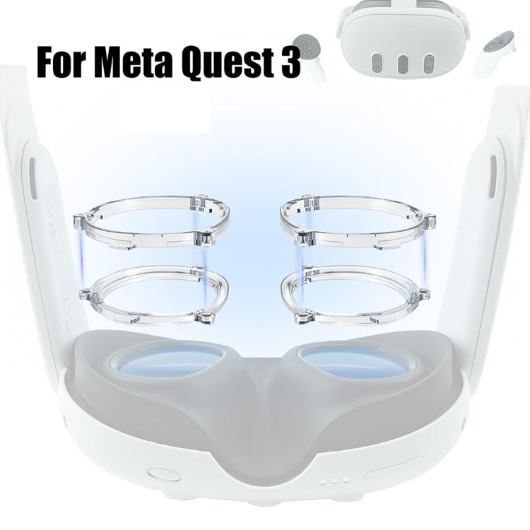 Pour Meta Quest 3 VR Monture Magnétique de Lunettes, Cadre L&R Transparent, Lentille Anti Lumière Bleue+Cadre Transparent, Cadre L&R Noir, Lentille Anti Lumière Bleue+Cadre Noir