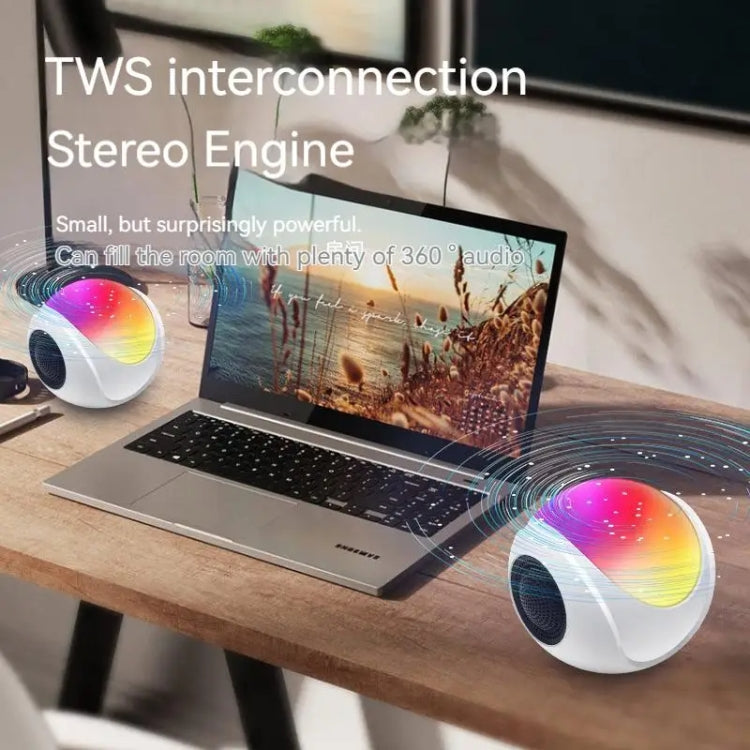 Enceinte Bluetooth mini carte TWS SY-688 avec lumière RGB colorée, SY-688 Blanc